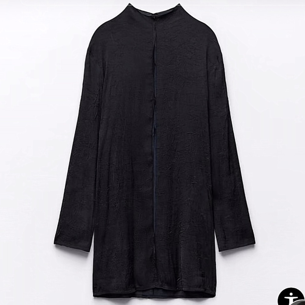 NWOT Zara satin effect wrinkled LBD